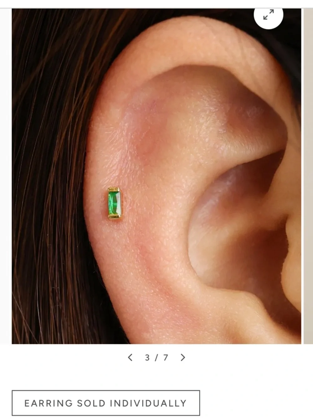 Green Rectangular Gem Earrings - Picture 1 of 6
